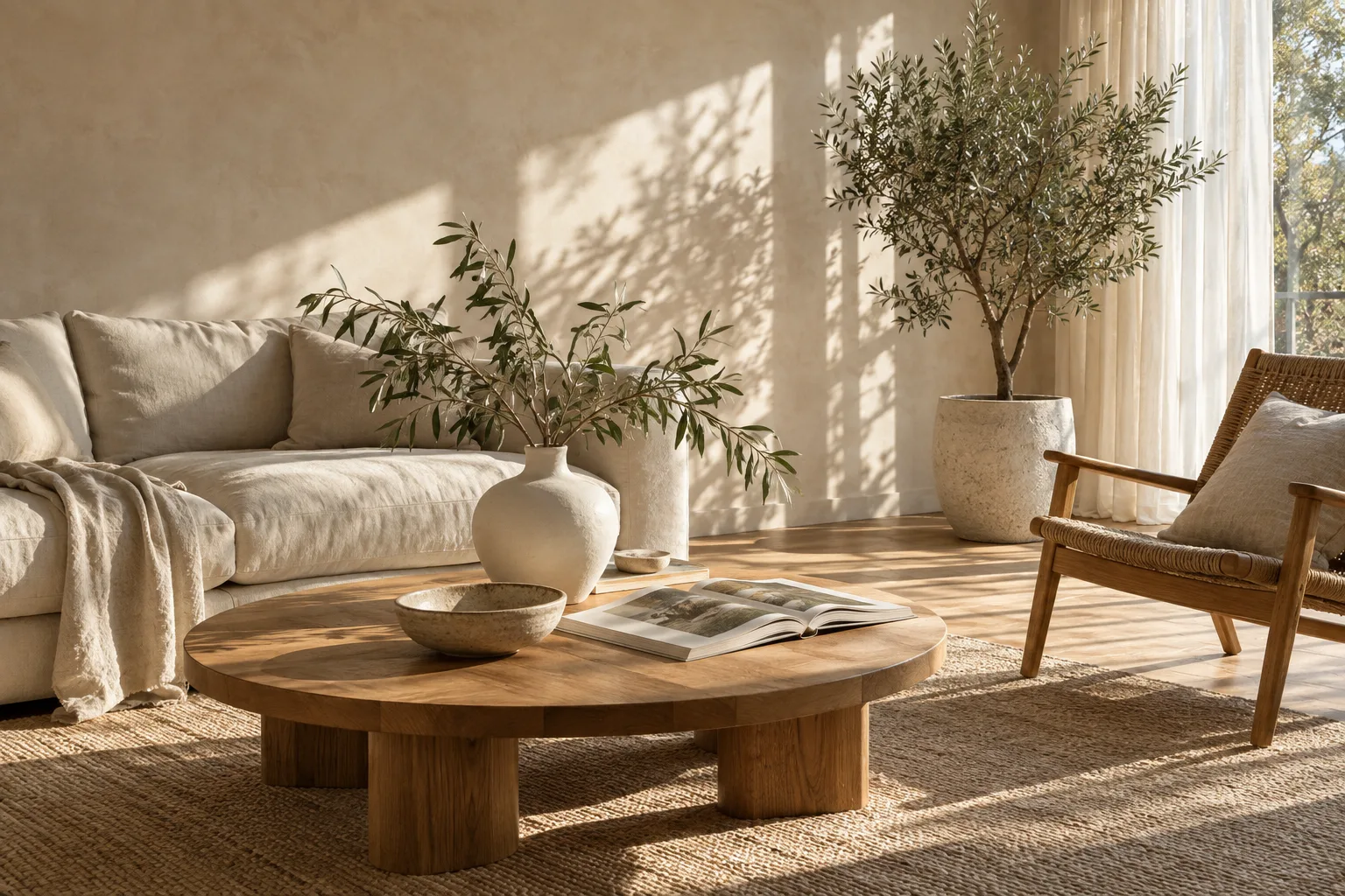自然な素材の家具と、お気に入りのものに囲まれた暮らし